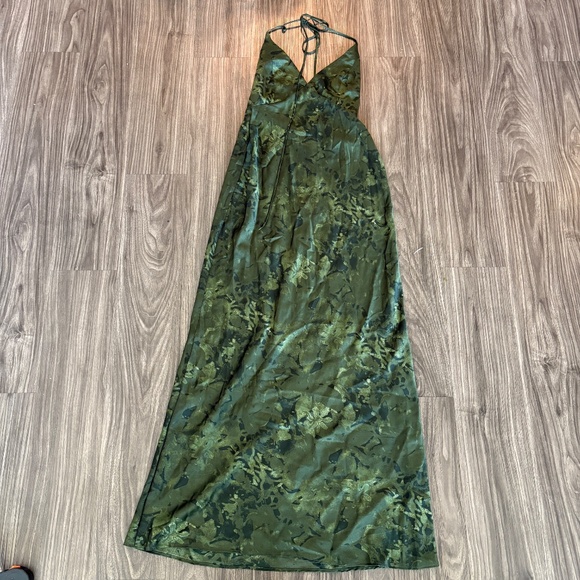 Womens Park & Fifth Griffith Dress Green Floral Halter Open Back XXS - Picture 2 of 8